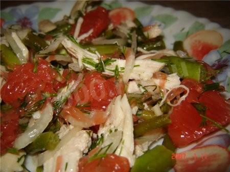 Кубинський салат з грейпфрутом і шинкою рецепт з фото 
