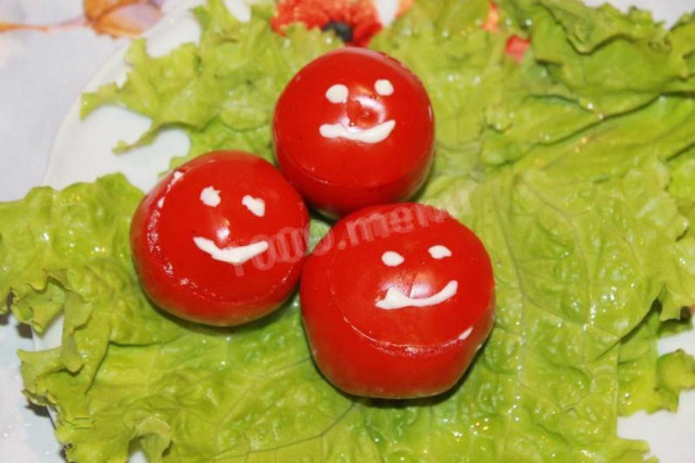 Цілі помідори з зеленню часником і сиром рецепт з фото покроково 