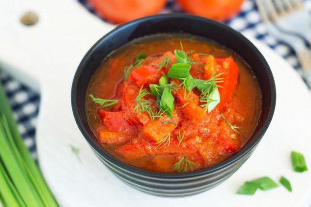 Болгарський перець з помідорами на сковороді рецепт з фото покроково 