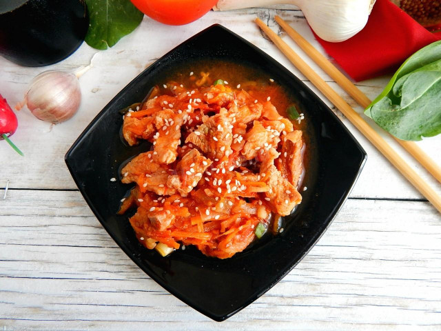 М'ясо в китайському солодкому соусі на сковороді рецепт з фото покроково 