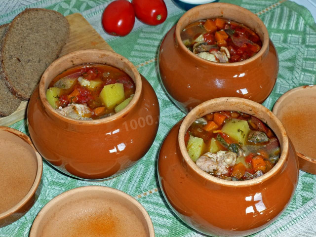 Суп в горщиках в духовці рецепт з фото покроково 