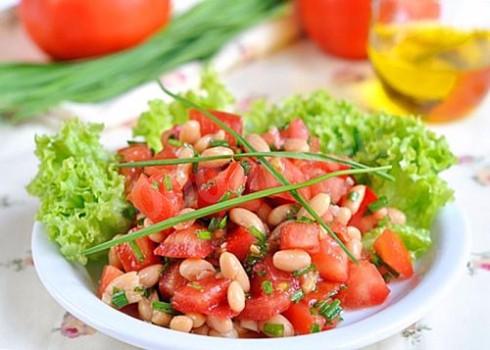 Салат з квасолі з помідорами рецепт з фото покроково 