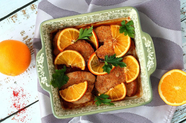 Філе індички в соєвому соусі в духовці з апельсинами рецепт з фото покроково 