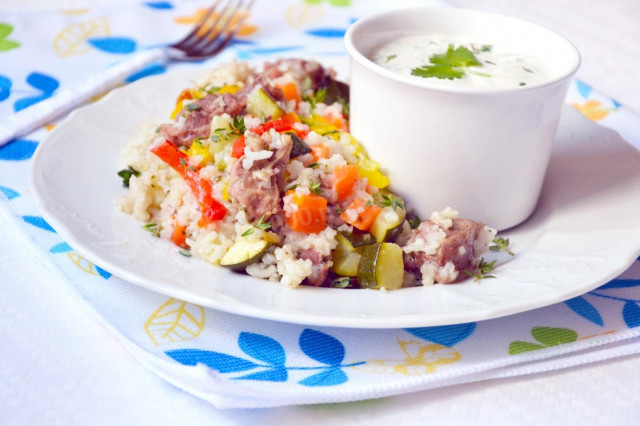 Баранина з овочами і рисом рецепт з фото 