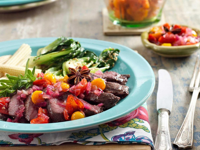 Салат з м'яса страуса з овочами рецепт з фото 