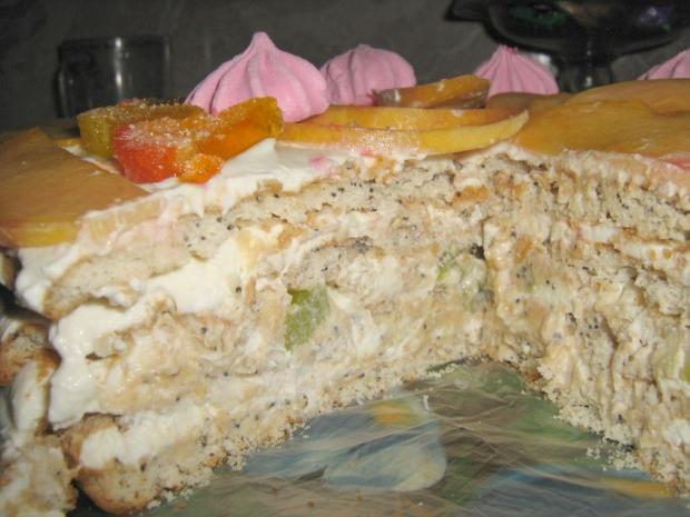 Швидкий торт сирно-фруктовий рецепт з фото 
