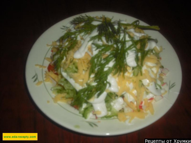 Салат крабовий шарами сир і помідори рецепт з фото покроково 
