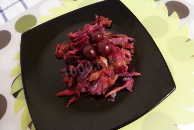 Сливово-вишневий салат з синьої капусти без солі рецепт з фото покроково 