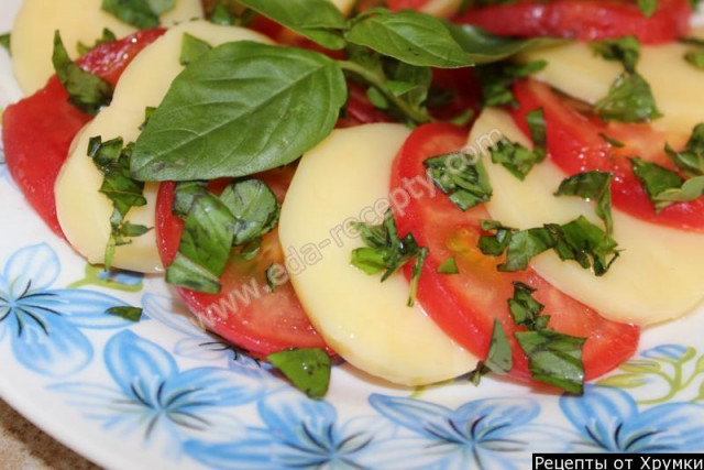 Салат з сиром і помідорами рецепт з фото покроково 