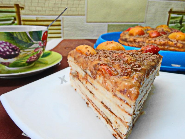 Швидкий торт на сковороді з сирного тіста рецепт з фото покроково 