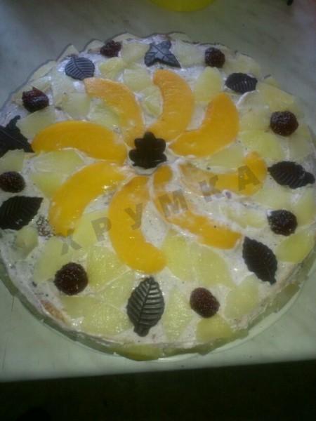 Млинцевий торт з фруктами рецепт з фото 