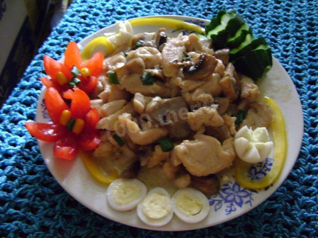 Теплий салат з білими грибами рецепт з фото 