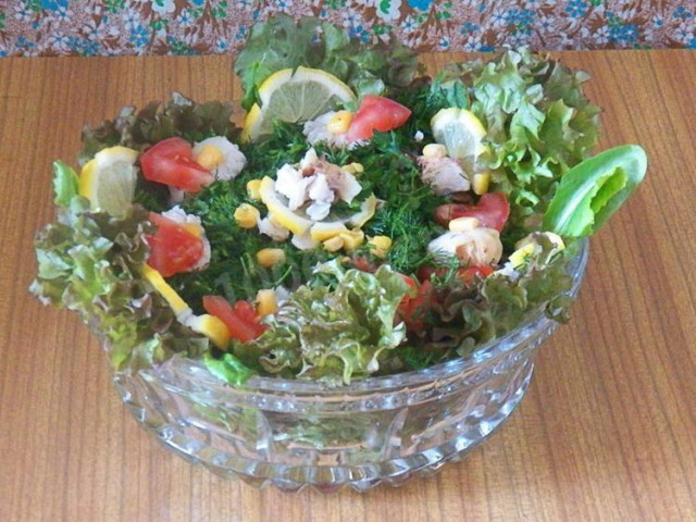 Салат з філе форелі з кукурудзою і помідорами рецепт з фото покроково 