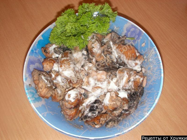 Смажена горбуша з грибами рецепт з фото покроково 