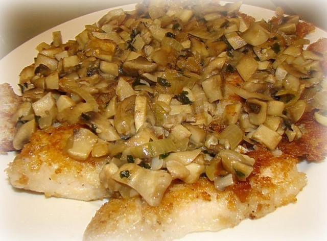 Смажена риба з грибами рецепт з фото покроково 