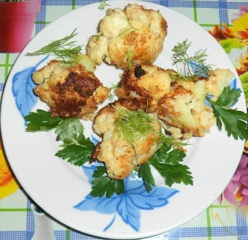 Смажена цвітна капуста з яйцем на гарнір рецепт з фото покроково 