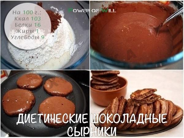 Дієтичні шоколадні сирники рецепт з фото 