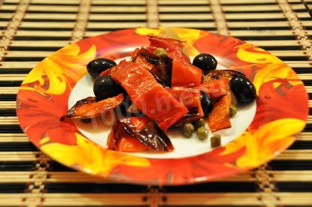Болгарський перець і цибулю на сковороді гриль з маслинами рецепт з фото покроково 