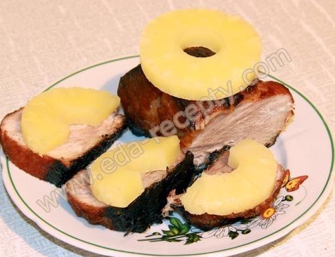 Буженина з ананасами по-китайськи в меду рецепт з фото покроково 