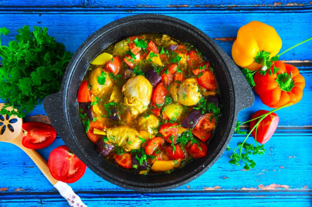 Курка з овочами і картоплею в Казані рецепт з фото покроково і відео 