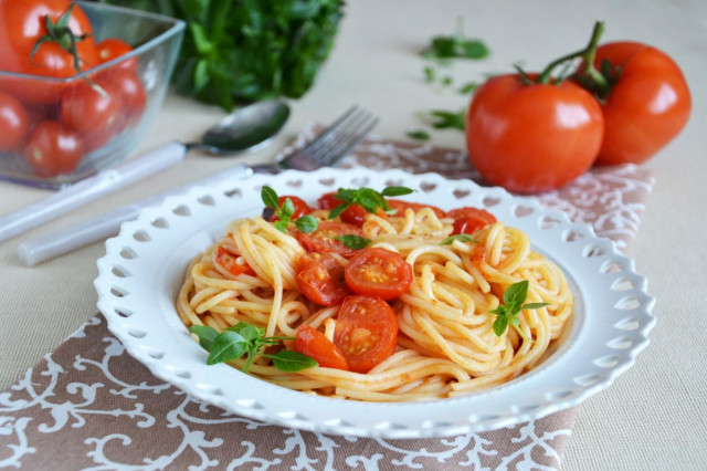 Макарони з помідорами рецепт з фото покроково і відео 