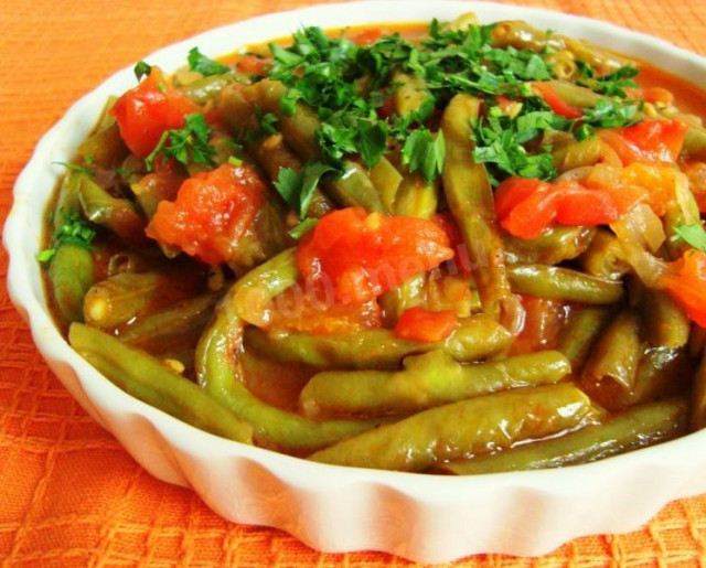 Зелена квасоля тушкована з овочами по-португальськи рецепт з фото покроково 