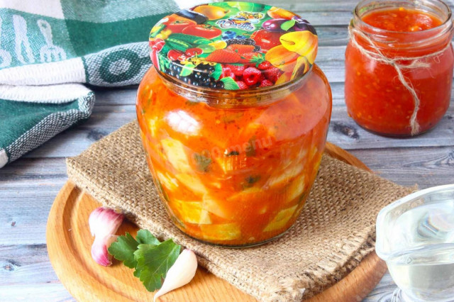 Кабачки в томаті на зиму рецепт з фото покроково 