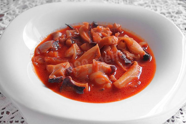 Каракатиця в томатному соусі рецепт з фото і відео 