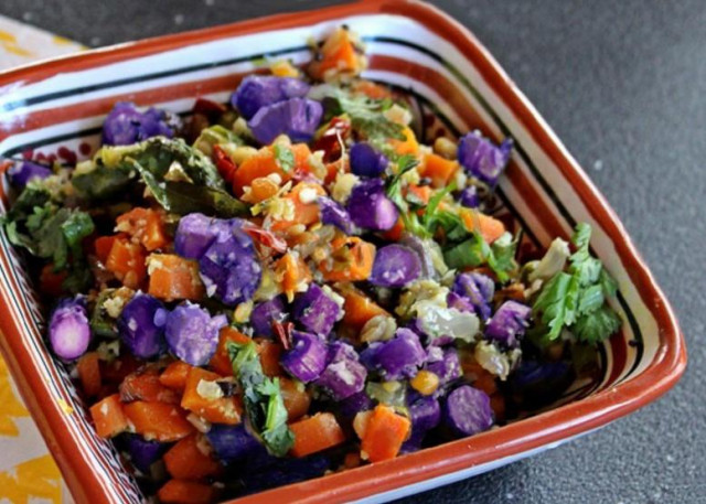 Салат з фіолетовою спаржі з морквою рецепт з фото 
