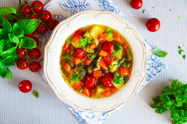 Суп овочевий на м'ясному бульйоні рецепт з фото покроково і відео 
