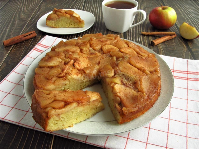 Пиріг перевертиш яблучний на молоці рецепт з фото покроково 