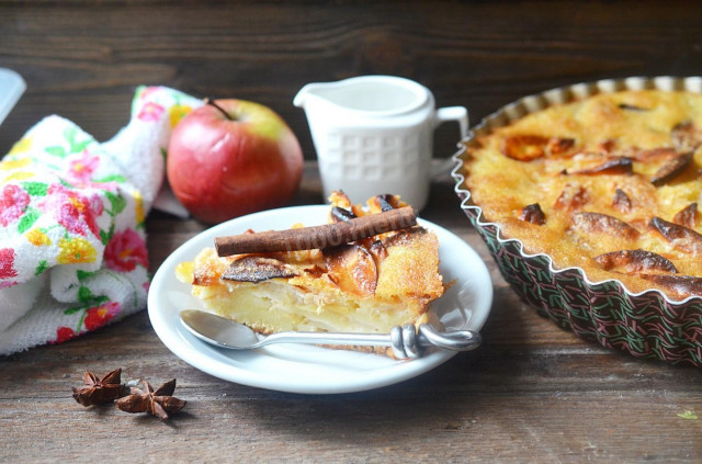 Пиріг з яблуками на кефірі в духовці рецепт з фото покроково і відео 