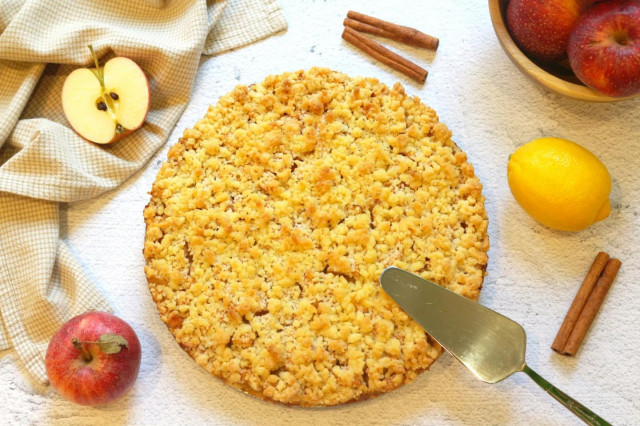 Пісочний пиріг з яблуками в духовці рецепт з фото покроково і відео 