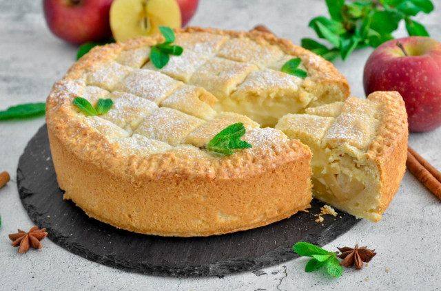 Яблучний пиріг із заварним кремом рецепт з фото покроково і відео 