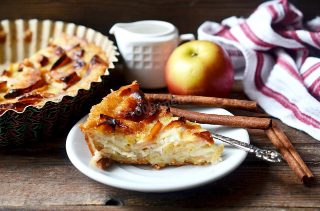 Пісний пиріг з яблуками в духовці рецепт з фото покроково 