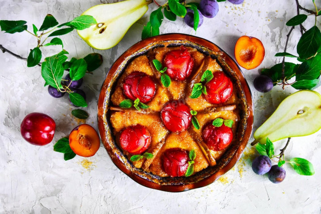 Пиріг з фруктами в духовці рецепт з фото покроково і відео 