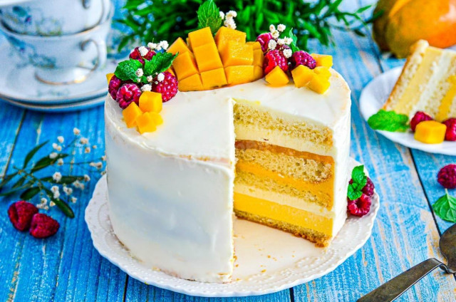 Мусовий торт з манго рецепт з фото покроково і відео 