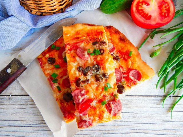 Швидка піца на кефірі в духовці рецепт з фото покроково і відео 