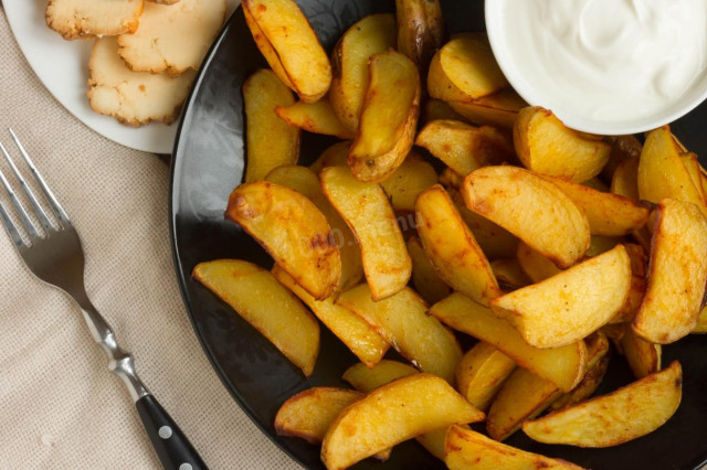 Картопляні часточки запечені в духовці рецепт з фото покроково 