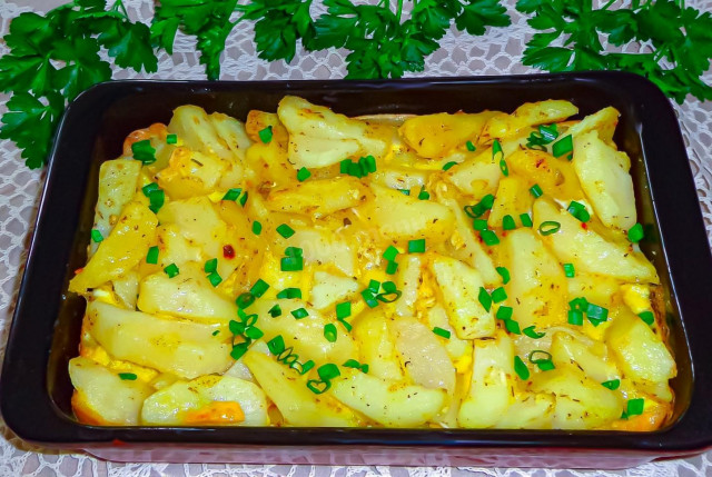 Картопля з яйцем в духовці рецепт з фото покроково 