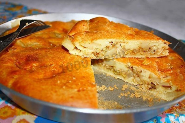 Пиріг з капустою і картоплею в духовці заливний рецепт з фото 