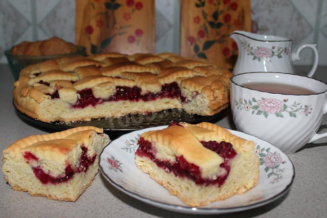 Пісочний пиріг з малиною в духовці рецепт з фото покроково 