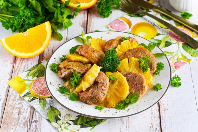 М'ясо свинина з апельсинами в духовці рецепт з фото покроково і відео 