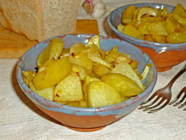 Картопля запечена з цибулею в духовці рецепт з фото покроково 