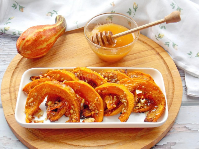 Медовий Десерт з гарбуза шматочками запеченої в духовці рецепт з фото покроково 