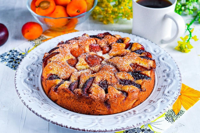 Фруктовий пиріг з абрикосами в духовці рецепт з фото покроково і відео 
