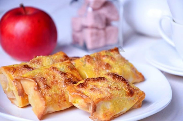 Пиріжки з яблуками з тіста філо в духовці рецепт з фото покроково 