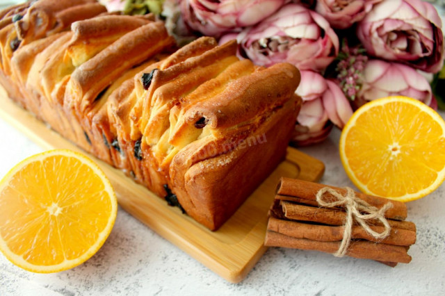 Солодкий білий хліб гармошка з апельсином і родзинками рецепт з фото покроково і відео 