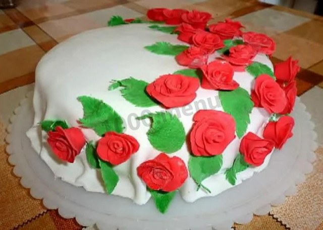 Торт з трояндами з мастики рецепт з фото покроково і відео 