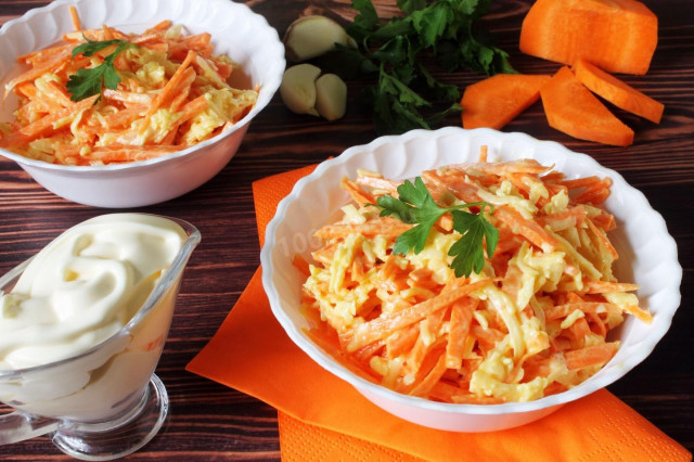 Салат з моркви з часником і сиром рецепт з фото покроково 